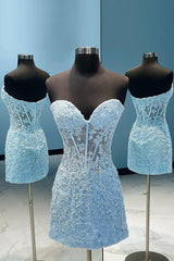 Yellow Tight Short Homecoming Dress with Appliques