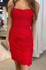 Sparkly Black Corset Strapless Tight Short Homecoming Dress