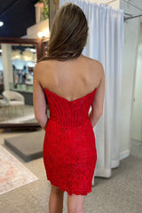 Sparkly Black Corset Strapless Tight Short Homecoming Dress