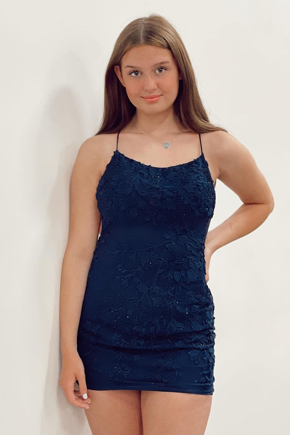 Lilac Tight Short Prom Dress with Appliques