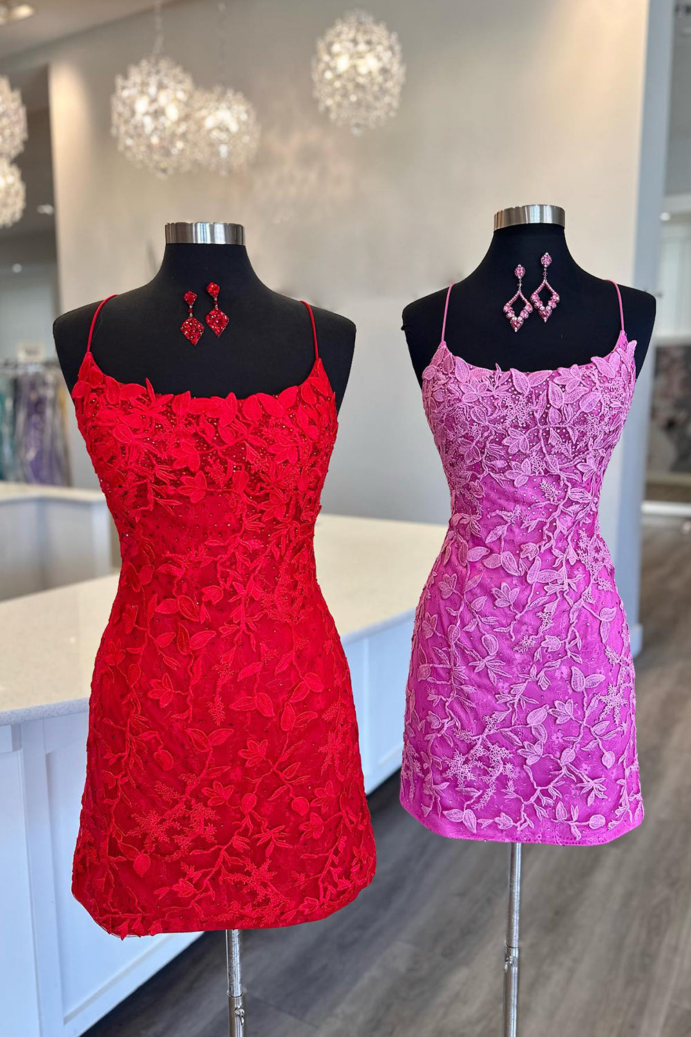 Lilac Tight Short Prom Dress with Appliques