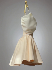 Champagne Off the Shoulder Mini A-line Homecoming Dress