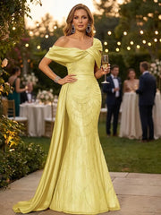 Grace giving Sheath Off the Shoulder Beading Floor Length Silk like Satin Corset Mother of the Bride Dress