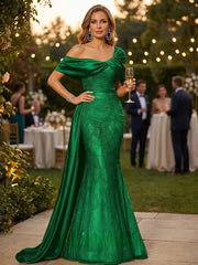Grace giving Sheath Off the Shoulder Beading Floor Length Silk like Satin Corset Mother of the Bride Dress