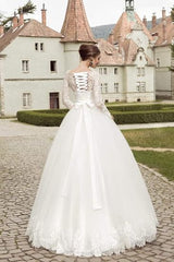 Elegant Long Sleeve A-line Lace wedding dress