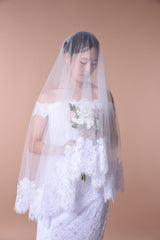Lace Edge One Layer Wedding Veil
