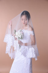 Lace Edge One Layer Wedding Veil