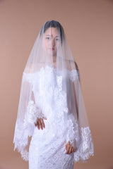 Lace Edge One Layer Wedding Veil