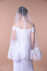 Lace Edge One Layer Wedding Veil