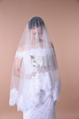 Lace Edge One Layer Wedding Veil