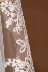 Lace Edge One Tier Tulle Cathedral Length Wedding Veil