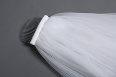 Lace Edge One Tier Tulle Cathedral Length Wedding Veil