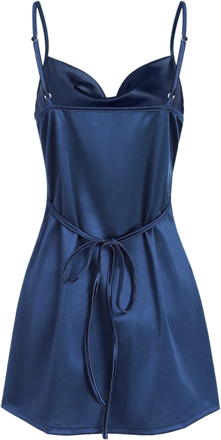 Satin Sleeveless Spaghetti Strap Mini Homecoming Dress