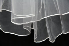 Simple Pencil Edge Two Tier Tulle Wedding Veils