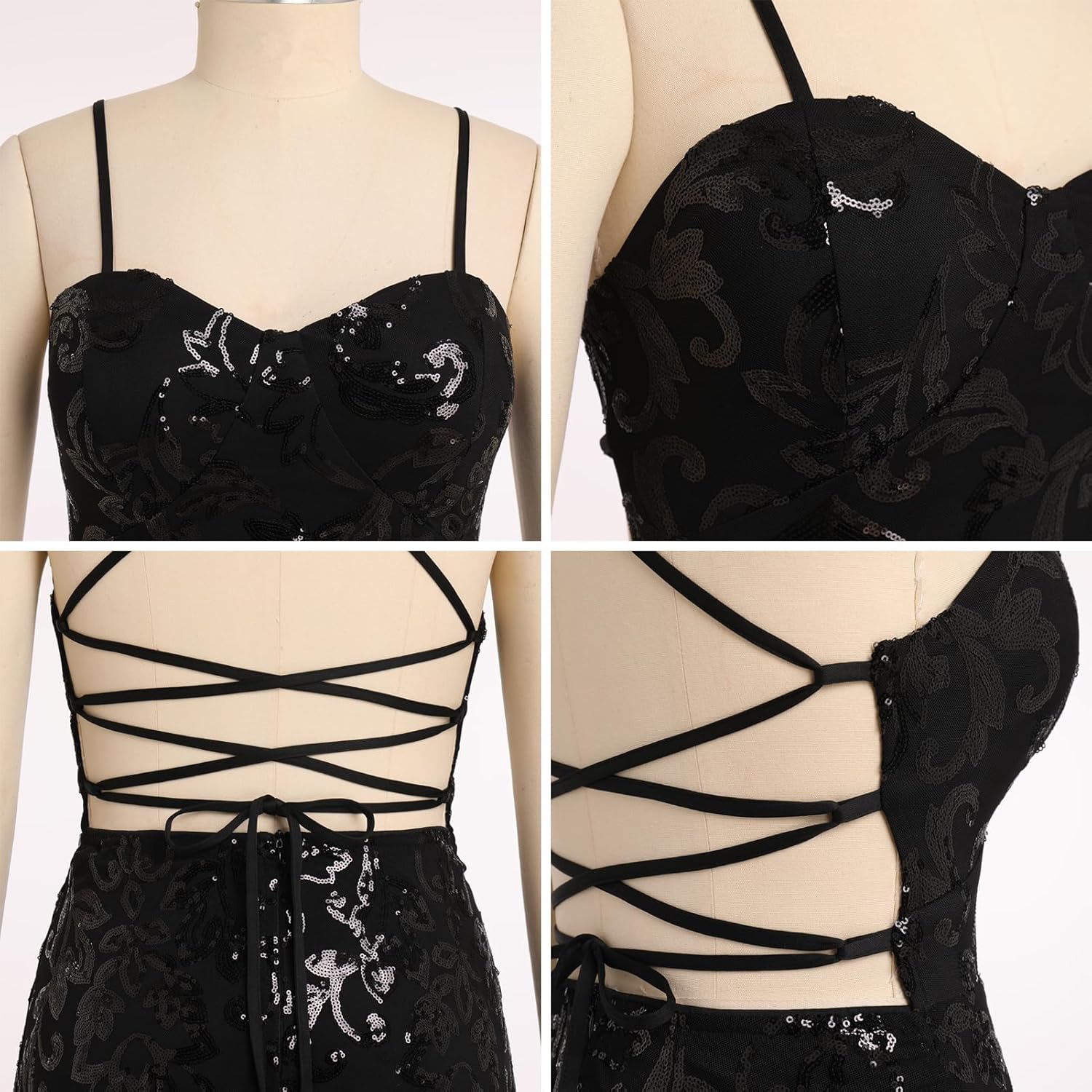 Spaghetti Straps Sparkly Sequins A Line Short Homecoming Dress