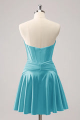 Fuchsia Sweetheart Corset A Line Short Homecoming Dress