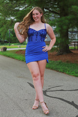 Sparkly Black Corset Satin Tight Short Homecoming Dress with Sequins