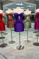 Turquoise Corset Keyhole Tight Short Homecoming Dress with Ruffles