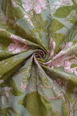 A‑Line Jacquard V‑Neck Mother of the Bride & Groom Dress with Ruffles and Corset Detail