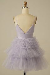 Glitter Navy Tiered Spaghetti Straps Short Homecoming Dress