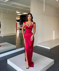 Amazing Sweetheart Long Pleated Mermaid Prom Dress with Split