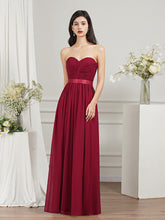Babyonlines Long A-line Strapless Chiffon Bridesmaid Dress with Draped-Babyonlines