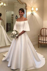Bateau Long Sleeve Princess Wedding Dress Floor-length With Appliques Lace Tulle