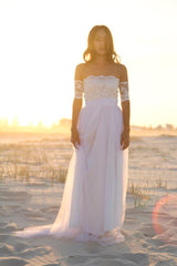 Beach Tulle Lace Wedding Dress