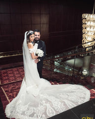 Beautiful Long Mermaid Wedding Dress Off-the-shoulder With Lace Tulle