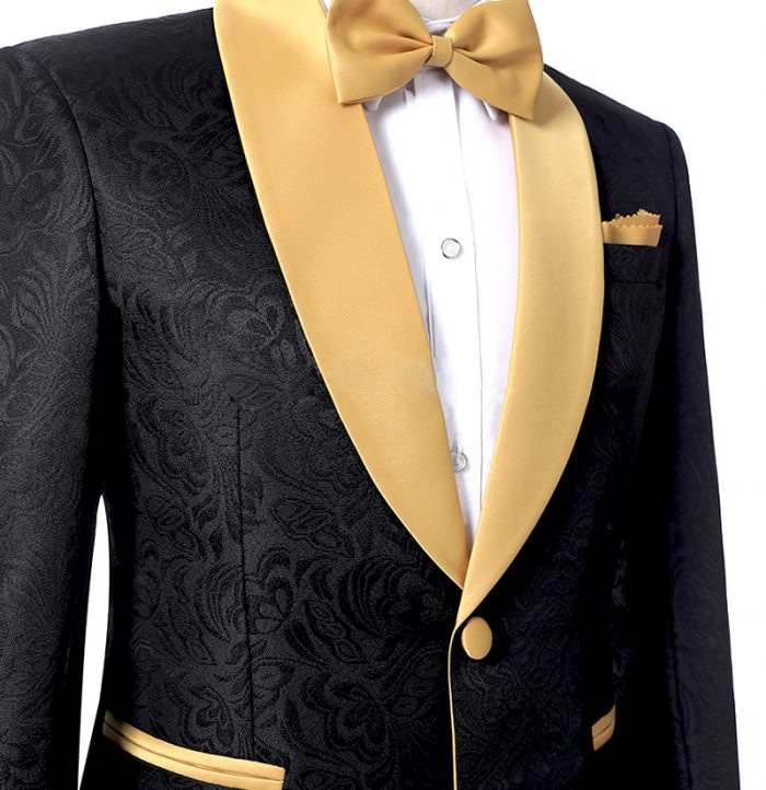 Black One Button Groom and Groomsmen Suits - Two Pieces