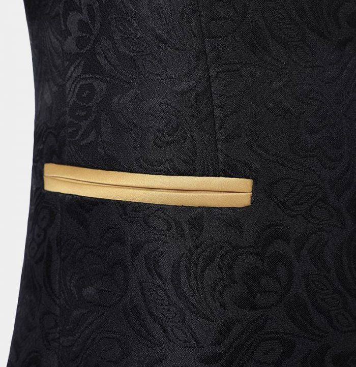 Black One Button Groom and Groomsmen Suits - Two Pieces