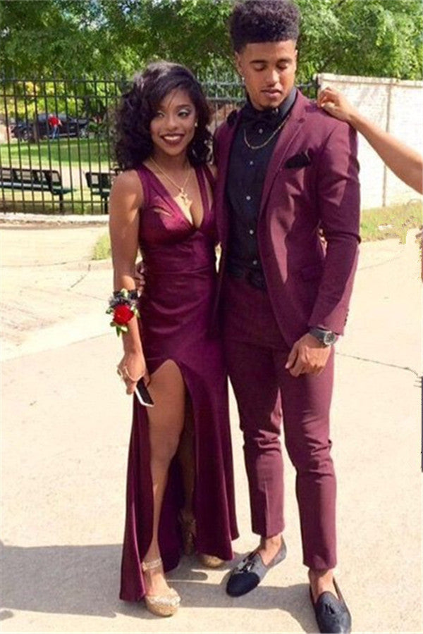 Burgundy Casual Prom Party Suit - 2 Pieces for Man
