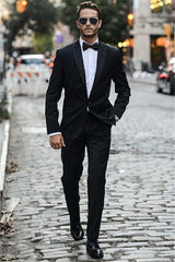 Casual Black Dinner Suit - New Arrivals All Black Tuxedo for Wedding Reception