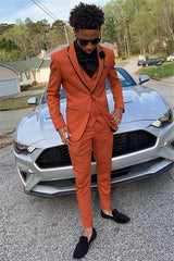 Casual Orange Bespoke Dinner Prom Suit for Men, Three Pieces