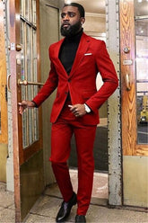 Casual Red Party Prom Suit - Fashionable 2-Piece Sale Item for Men