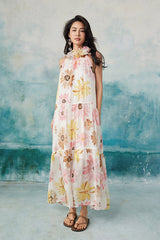 Babyonlines Charming Floral Halter Sleeveless A-line Dresses