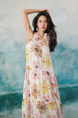 Babyonlines Charming Floral Halter Sleeveless A-line Dresses