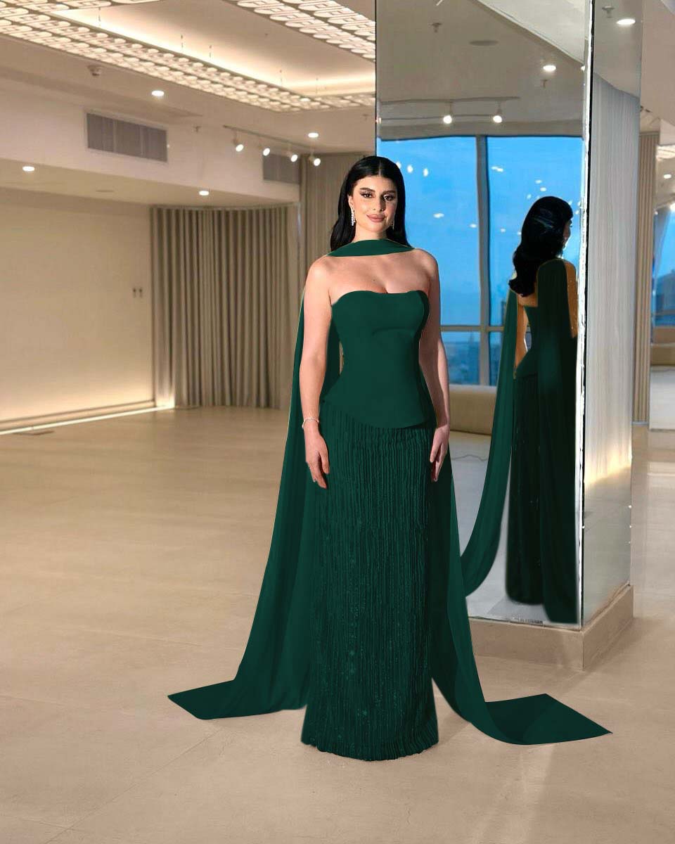 Charming Strapless Long Prom Dress with Beading and Pleats