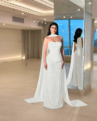 Charming Strapless Long Prom Dress with Beading and Pleats