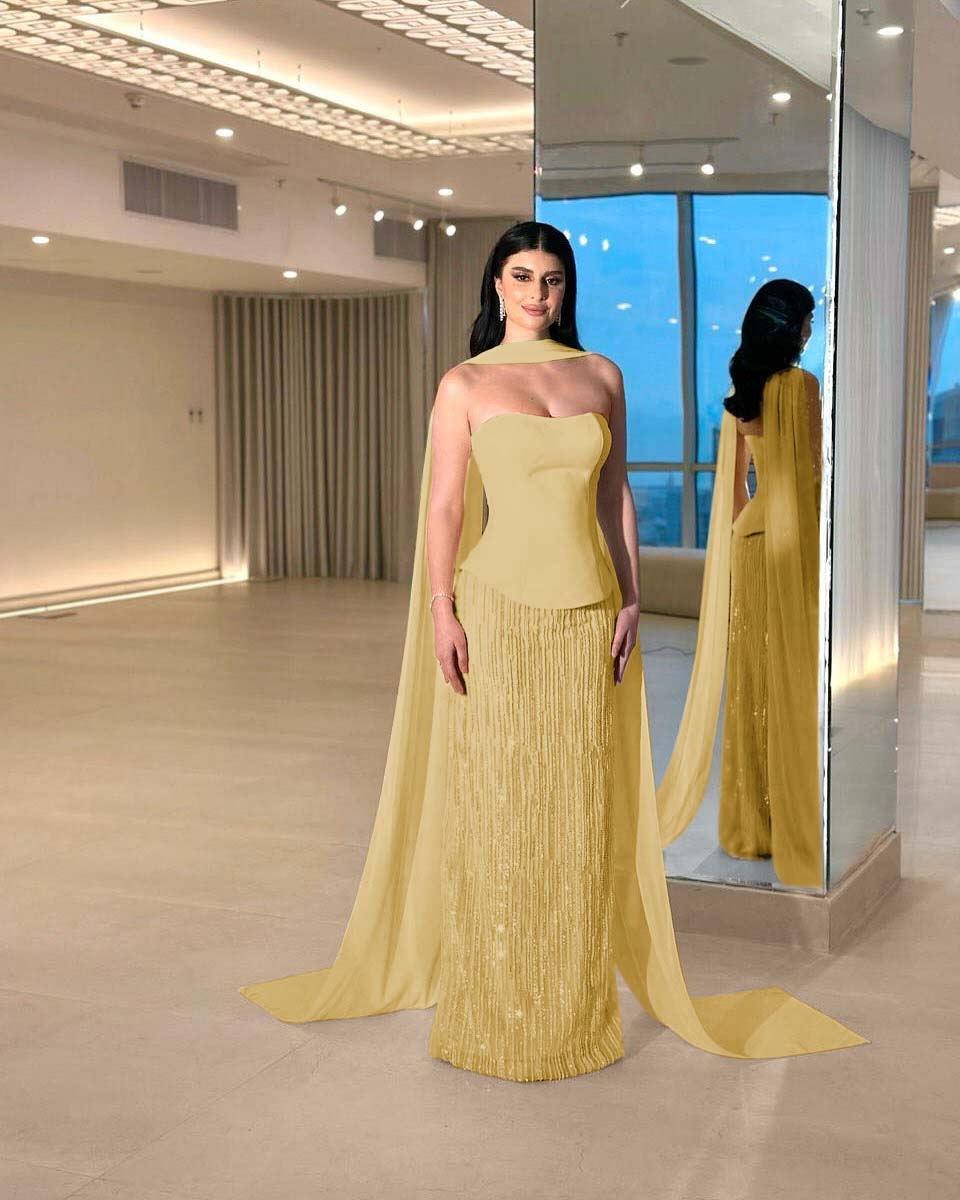 Charming Strapless Long Prom Dress with Beading and Pleats