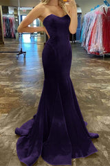 Charming Strapless Sweetheart Mermaid Long Prom Dress