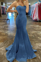 Charming Strapless Sweetheart Mermaid Long Prom Dress