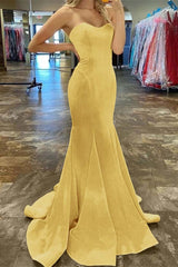 Charming Strapless Sweetheart Mermaid Long Prom Dress