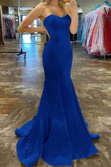 Charming Strapless Sweetheart Mermaid Long Prom Dress