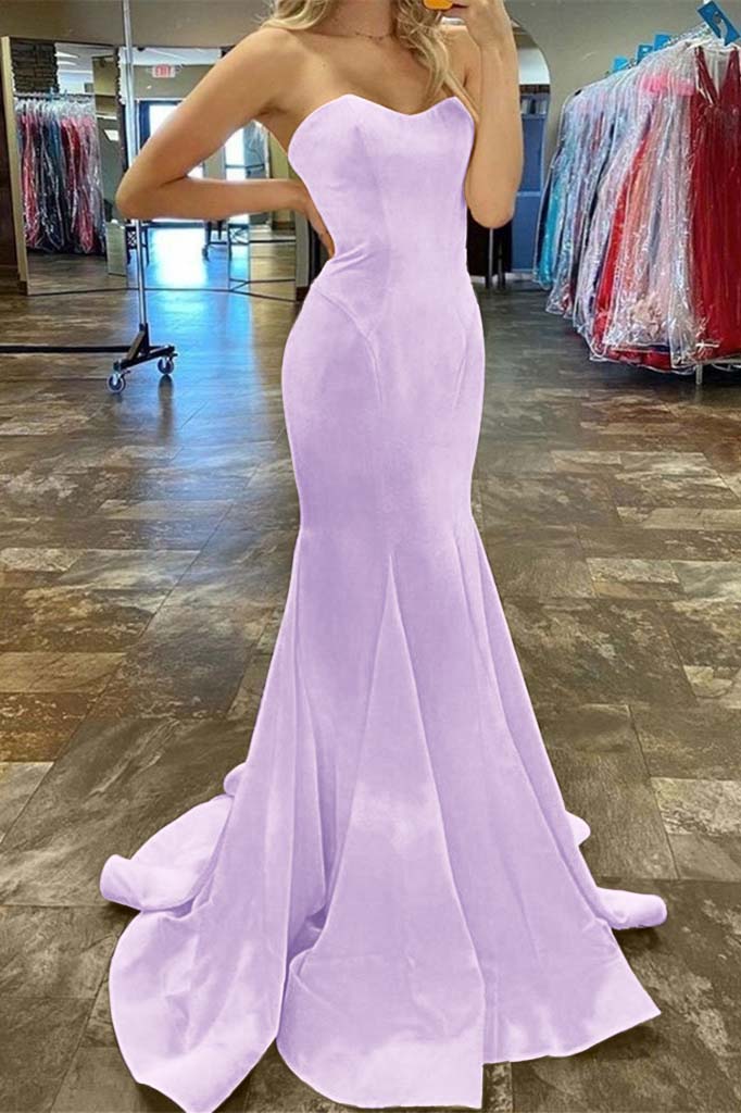 Charming Strapless Sweetheart Mermaid Long Prom Dress