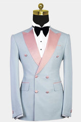 Chic Double-Breasted Wedding Suit with Peaked Lapel for Men¡¯s Parties