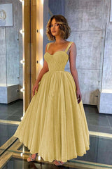 Sweetheart Spaghetti Strap A-Line Prom Dress with Sequins