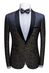 Chic Jacquard Tuxedo with Black Shawl Lapel for Weddings