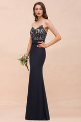 Chic Mermaid Chiffon Lace Affordable Bridesmaid Dress with Spaghetti Straps-Babyonlines