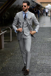 Classic Grey Suits for Prom, Three Pieces Groom Suit on Sale